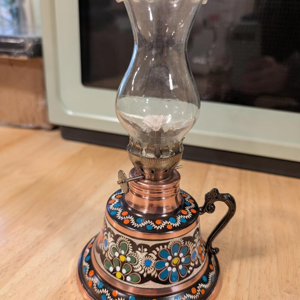 NEW HANDMADE COPPER MINI OIL LAMP
